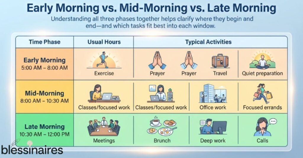 Early Morning vs. Mid-Morning vs. Late Morning
