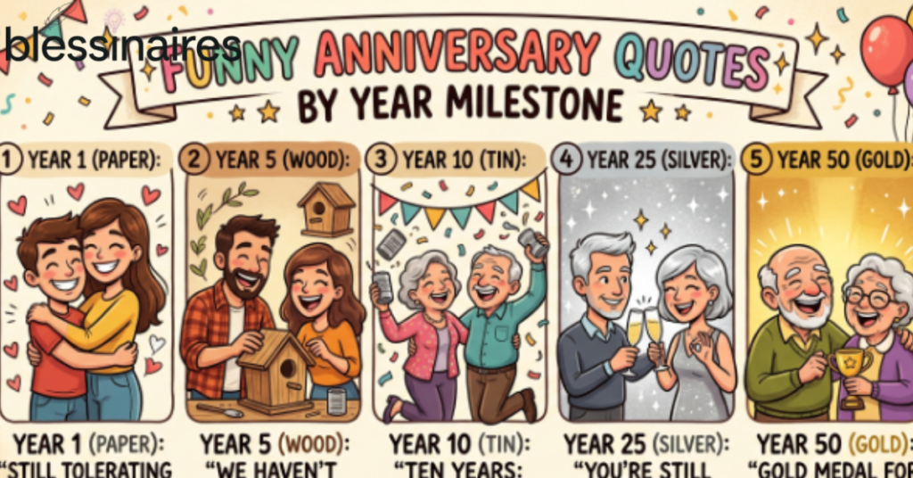 Funny Anniversary Quotes by Year Milestone 