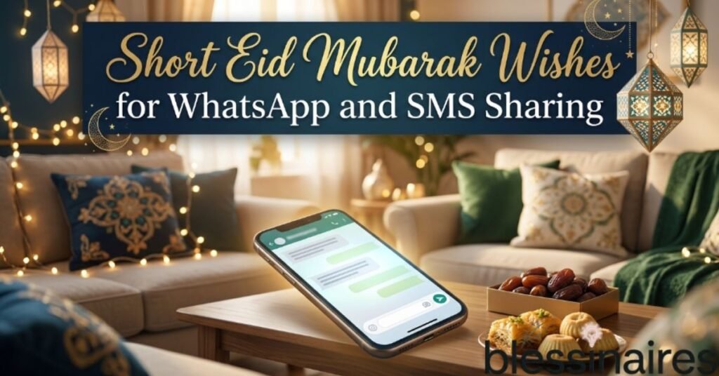 Short Eid Mubarak Wishes for WhatsApp and SMS Sharing