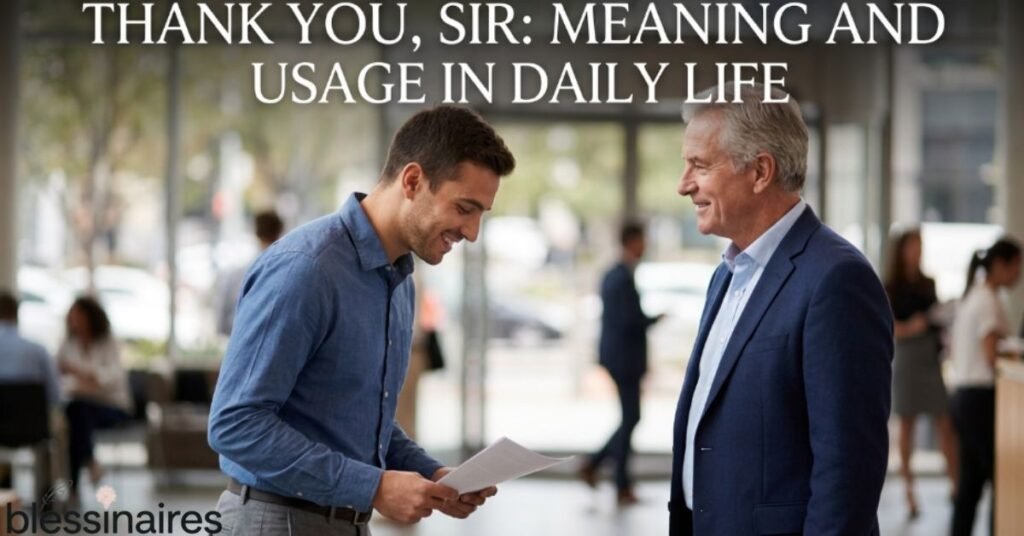 Thank You, Sir: Meaning and Usage in Daily Life