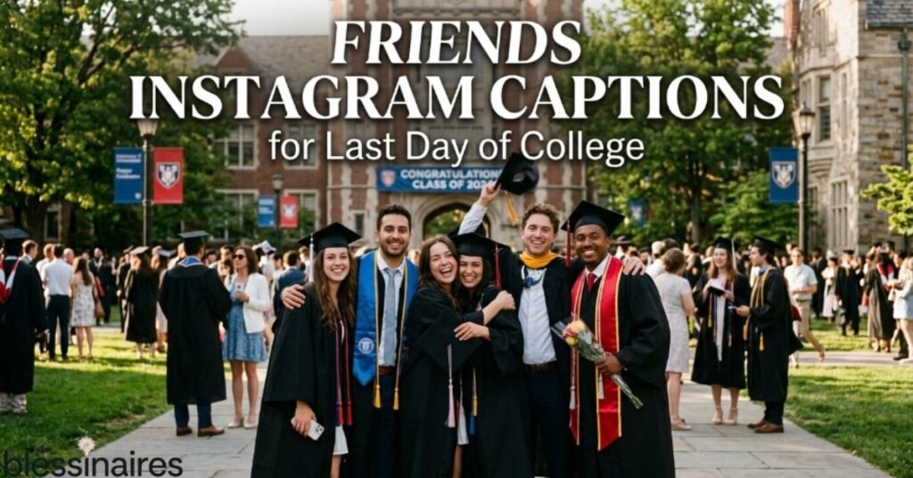 Friends Instagram Captions for Last Day of College