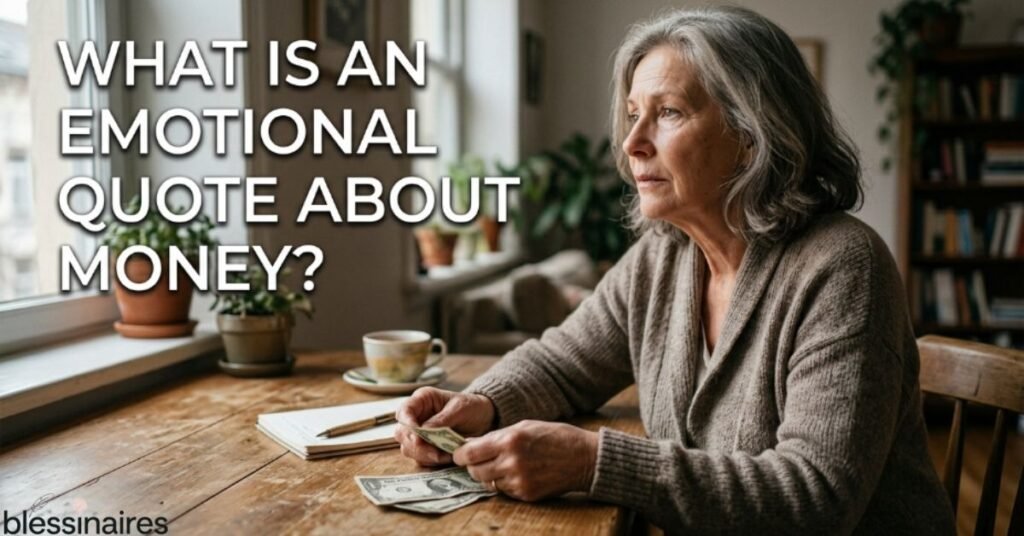What is an emotional quote about money?
